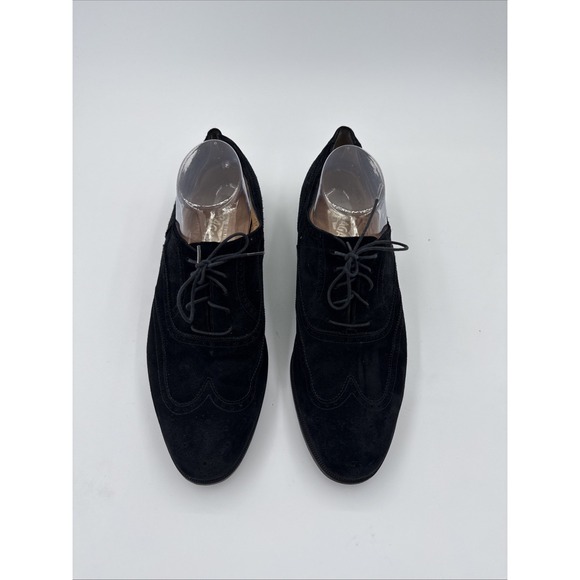 Salvatore Ferragamo Men's Black Suede Lace Up Oxford Shoes Size 10D - Picture 2 of 10